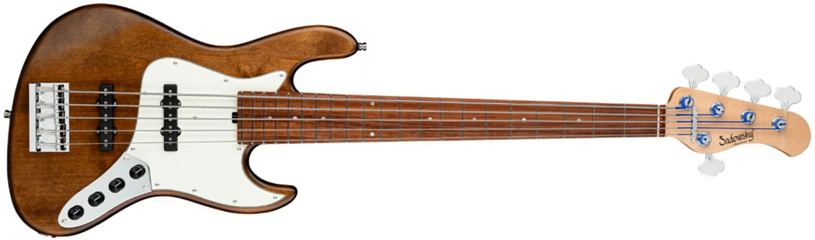 Sadowsky Vintage Jj Bass 21 Fret Alder 5c Metroline All Active Mor - Antique Tobacco Transparent Satin - Basse Électrique Solid Body - Main picture