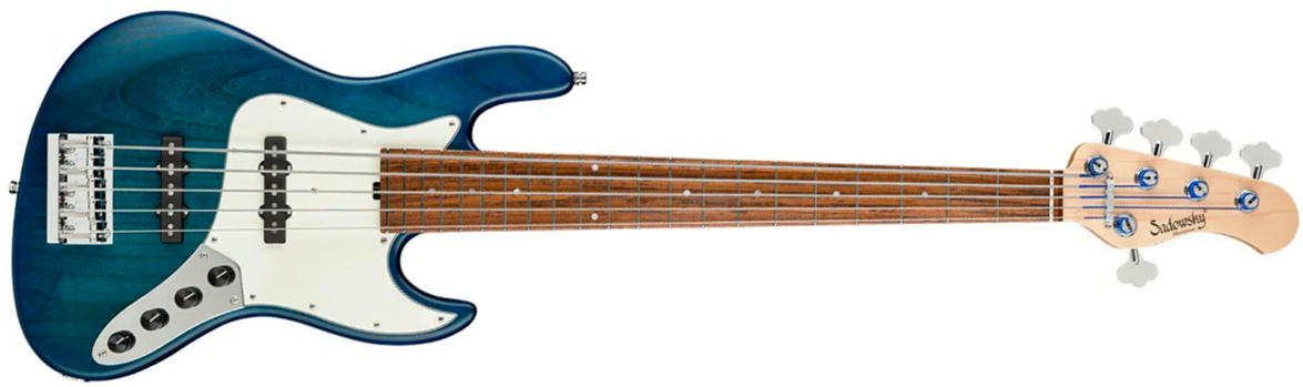 Sadowsky Vintage Jj Bass 21 Fret Alder 5c Metroline All Active Mor - Bora Blue Burst Transparent Satin - Basse Électrique Solid Body - Main picture