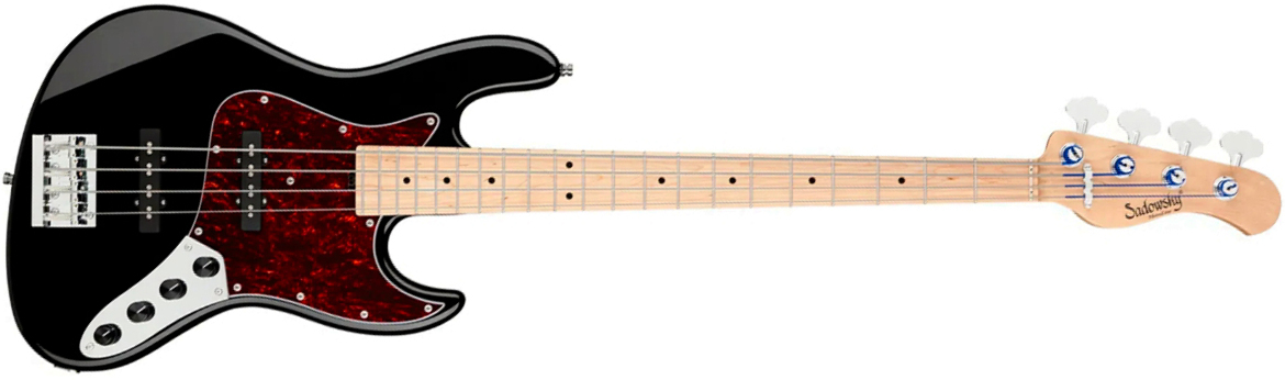 Sadowsky Vintage Jj Bass 21 Fret Ash 4c Metroline All Active Mn - Solid Black Gloss - Basse Électrique Solid Body - Main picture