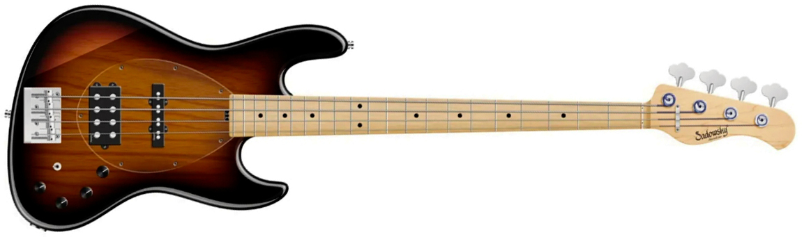 Sadowsky Vintage Mj Bass 21f Ash 4c Metroline All Active Mn - '59 Burst Transparent - Basse Électrique Solid Body - Main picture