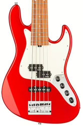 MetroExpress 21-Fret Hybrid P/J Bass 5-String (MOR) - Candy Apple Red Metallic