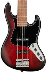 Basse électrique solid body Sadowsky MetroLine 21-Fret Vintage J/J Bass Alder (5-String, Germany, Morado) - Burgundy Blackburst Transparent Satin