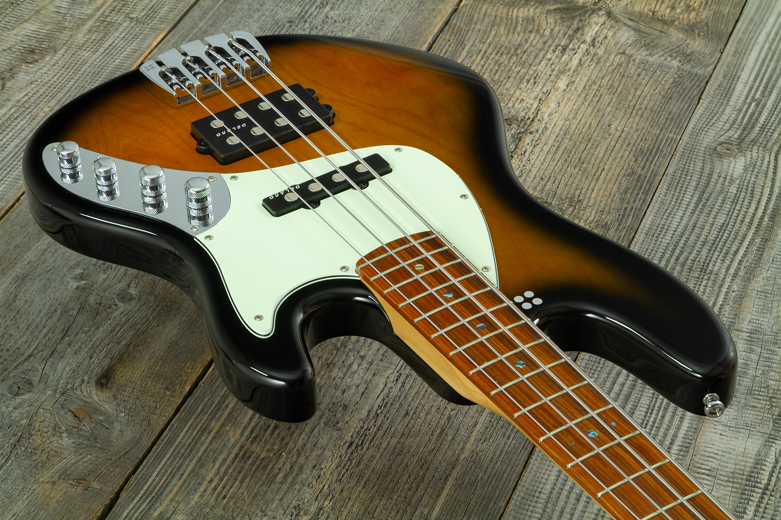 Sandberg California Tm4 Sl Abalone Dots Superlight 4c All Active Pf - Tobacco Sunburst - Basse Électrique Solid Body - Variation 2