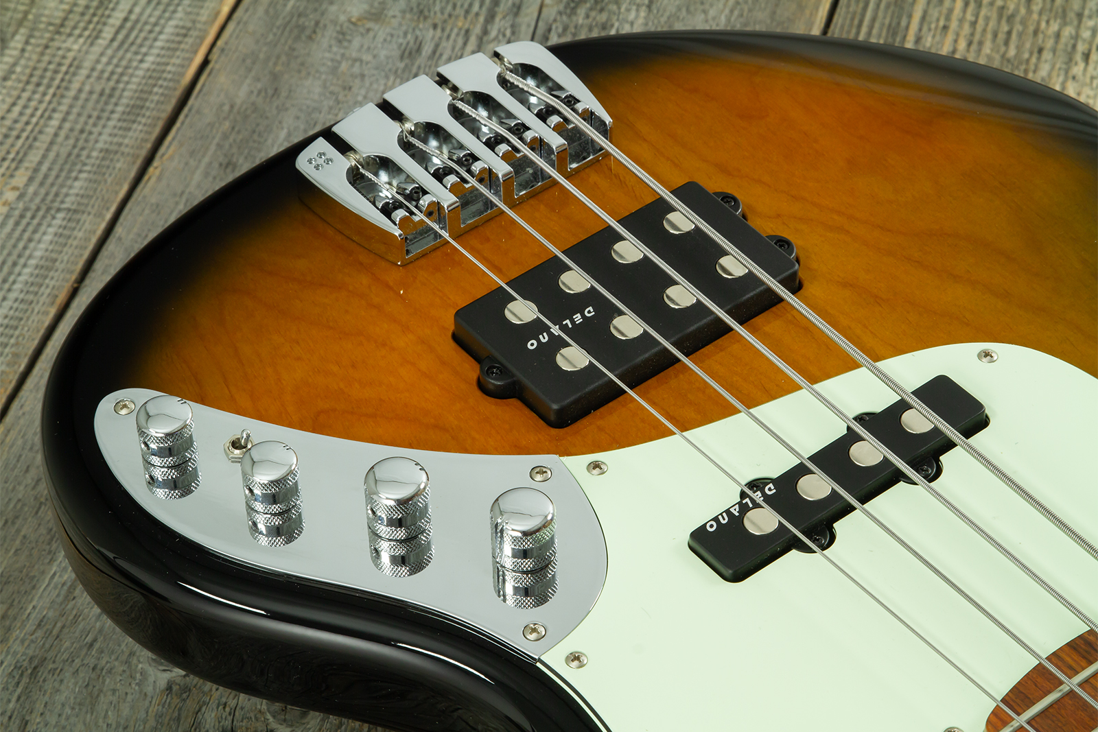 Sandberg California Tm4 Sl Abalone Dots Superlight 4c All Active Pf - Tobacco Sunburst - Basse Électrique Solid Body - Variation 3