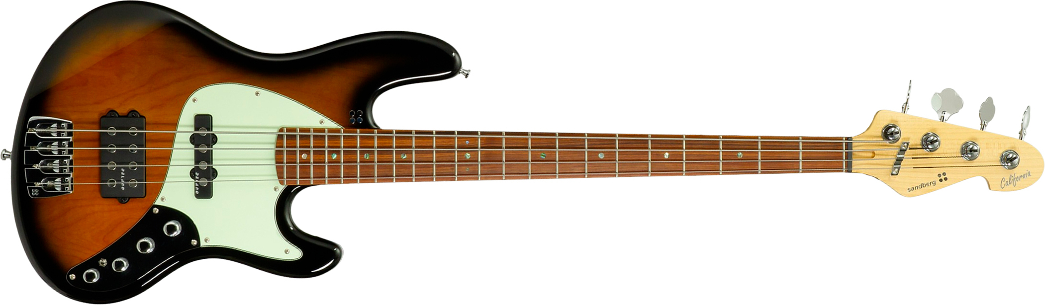 Sandberg California Tm4 Sl Abalone Dots Superlight 4c All Active Pf - Tobacco Sunburst - Basse Électrique Solid Body - Main picture