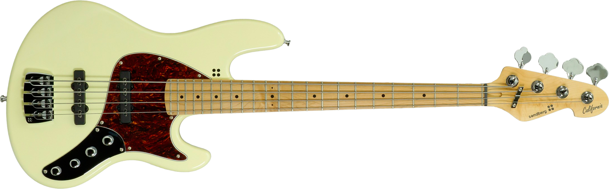 Sandberg California Tt Short Scale Active Mn - Highgloss Creme - Basse Électrique Solid Body - Main picture