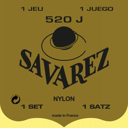 Cordes guitare classique nylon Savarez Classic 520J Savarez Nylon Jaune Tension Tres Forte - Jeu de 6 cordes