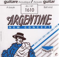 Cordes guitare acoustique Savarez Argentine 1610 bleu à boule - Jeu de 6 cordes