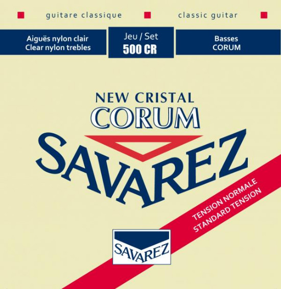 Cordes guitare classique nylon Savarez New Cristal Corum Normal Tension 500CR - Jeu de 6 cordes