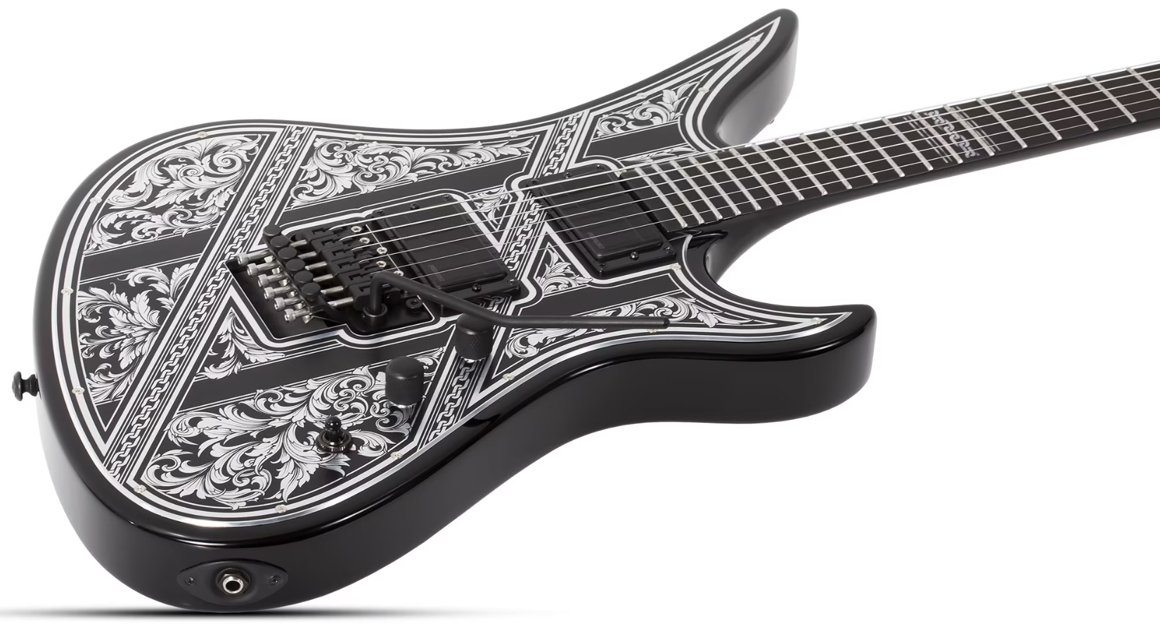 Schecter Avenger Pryzm Palladium 2h Fishman Fluence Modern Fr Eb - Gloss Black - Guitare Électrique 7 Cordes - Variation 1