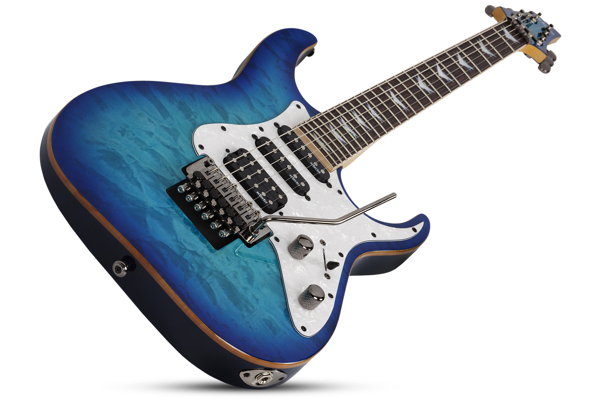 Schecter Banshee-6 Fr Extreme Hh Rw - Ocean Blue Burst - Guitare Électrique Forme Str - Variation 3
