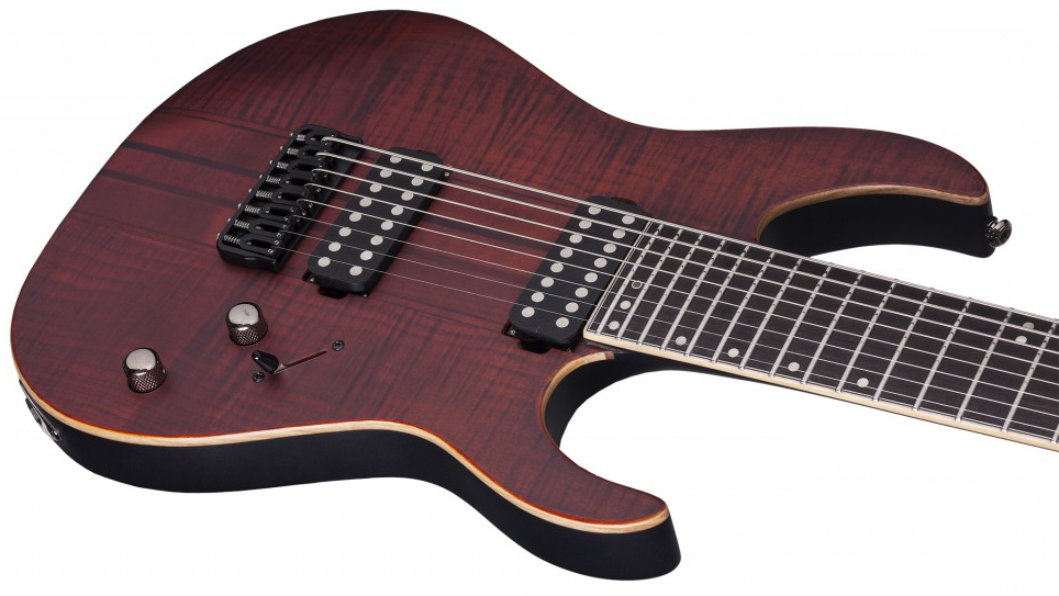 Schecter Banshee Elite-8 Hh Ht - Cats Eye Pearl - Guitare Électrique Baryton - Variation 2