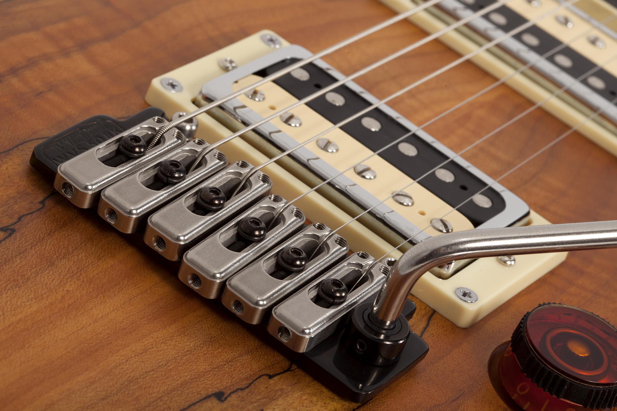 Schecter C-1 Exotic Spalted Maple 2h Trem Eb - Satin Natural Vintage Burst - Guitare Électrique Forme Str - Variation 4