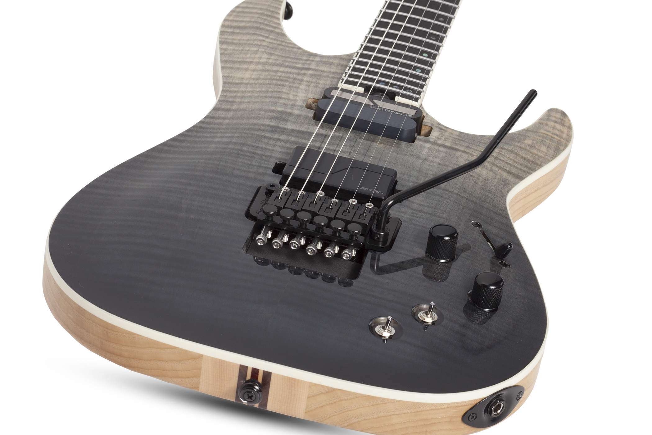 Schecter C-1 Fr S Sls Elite 2h Fishman Fluence Modern Sustainiac Eb - Black Fade Burst - Guitare Électrique Forme Str - Variation 1