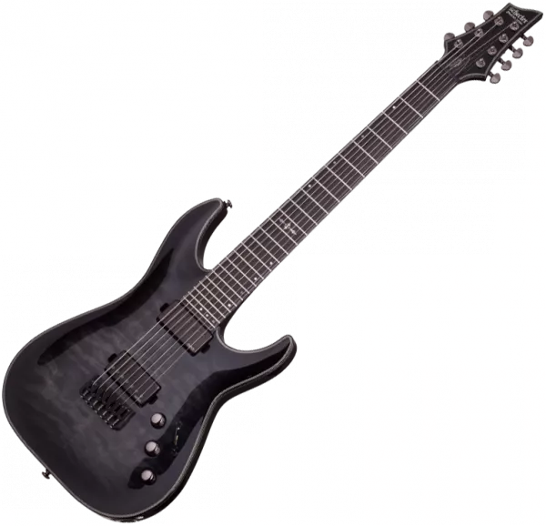 Guitare électrique baryton Schecter Hellraiser Hybrid C-7 - Trans black burst