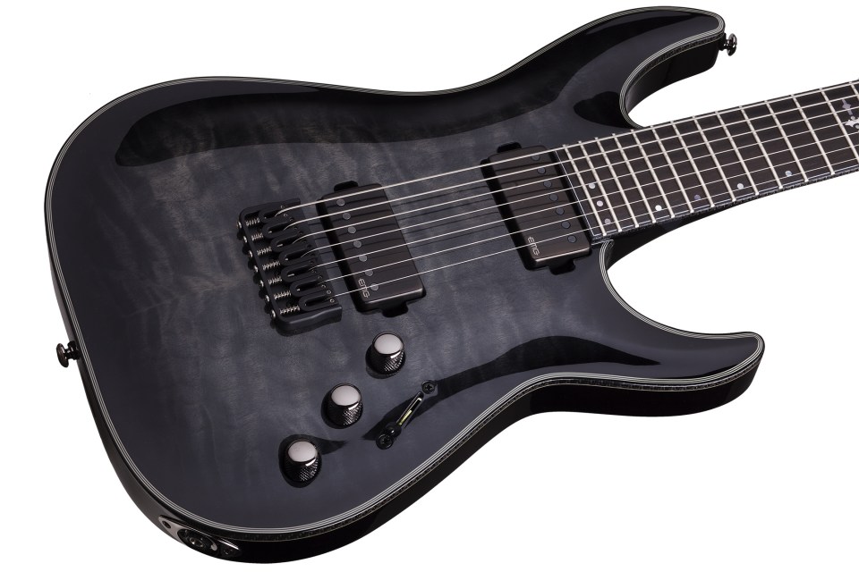 Schecter C-7 Hellraiser Hybrid 7c 2h Emg Ht - Trans Black Burst - Guitare Électrique 7 Cordes - Variation 1