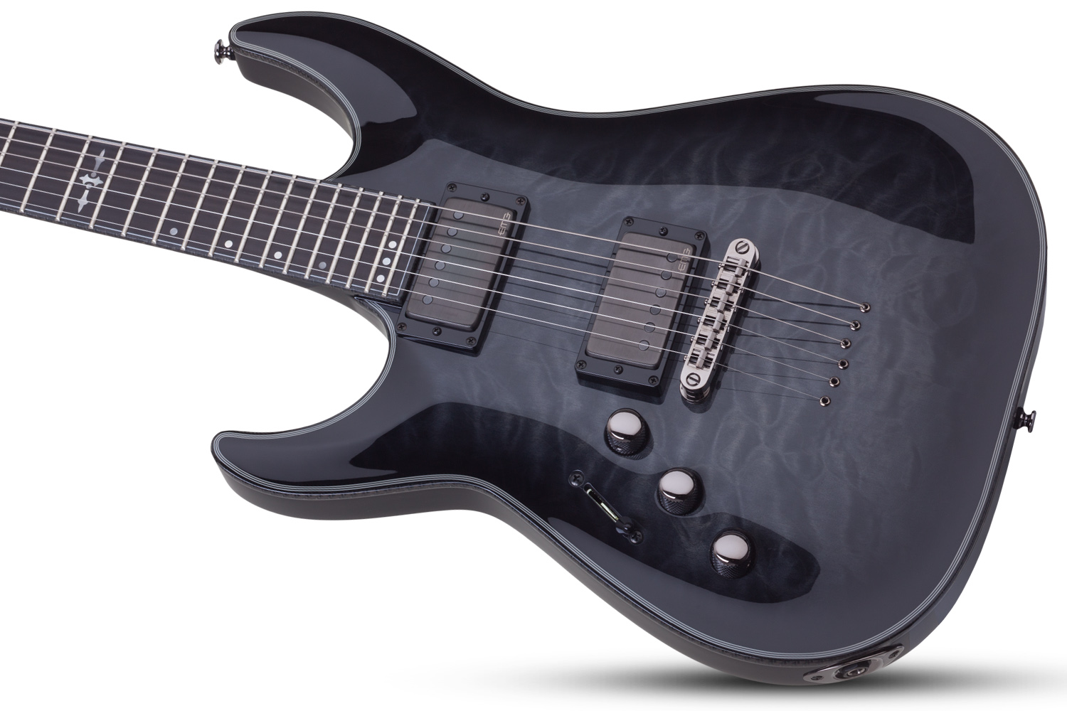 Schecter C-1 Hellraiser Hybrid Lh Gaucher 2h Emg Ht Eb - Trans. Black Burst - Guitare Électrique Gaucher - Variation 1