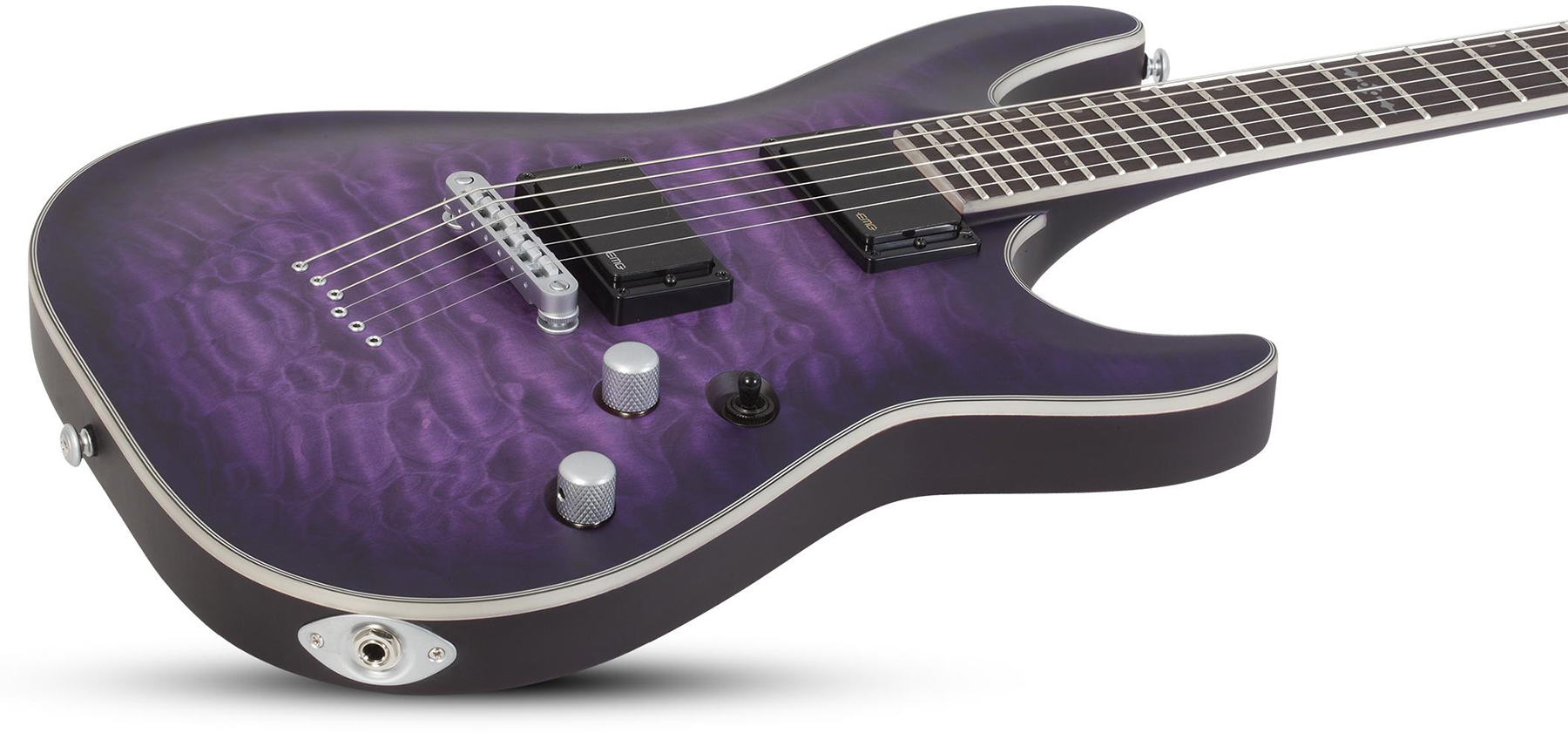 Schecter C-1 Platinum 2h Emg Ht Eb - Satin Purple Burst - Guitare Électrique Forme Str - Variation 1