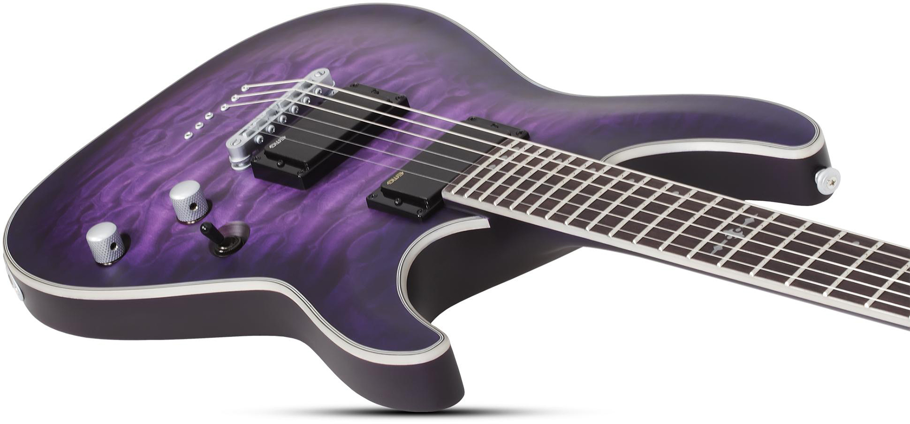 Schecter C-1 Platinum 2h Emg Ht Eb - Satin Purple Burst - Guitare Électrique Forme Str - Variation 2