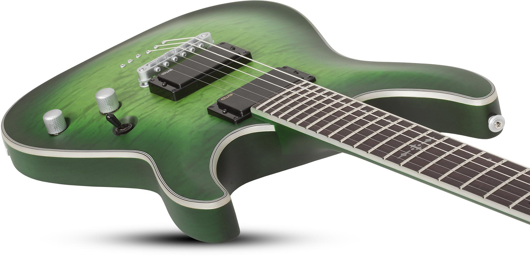 Schecter C-1 Platinum 2h Emg Ht Eb - Satin Green Burst - Guitare Électrique Forme Str - Variation 2