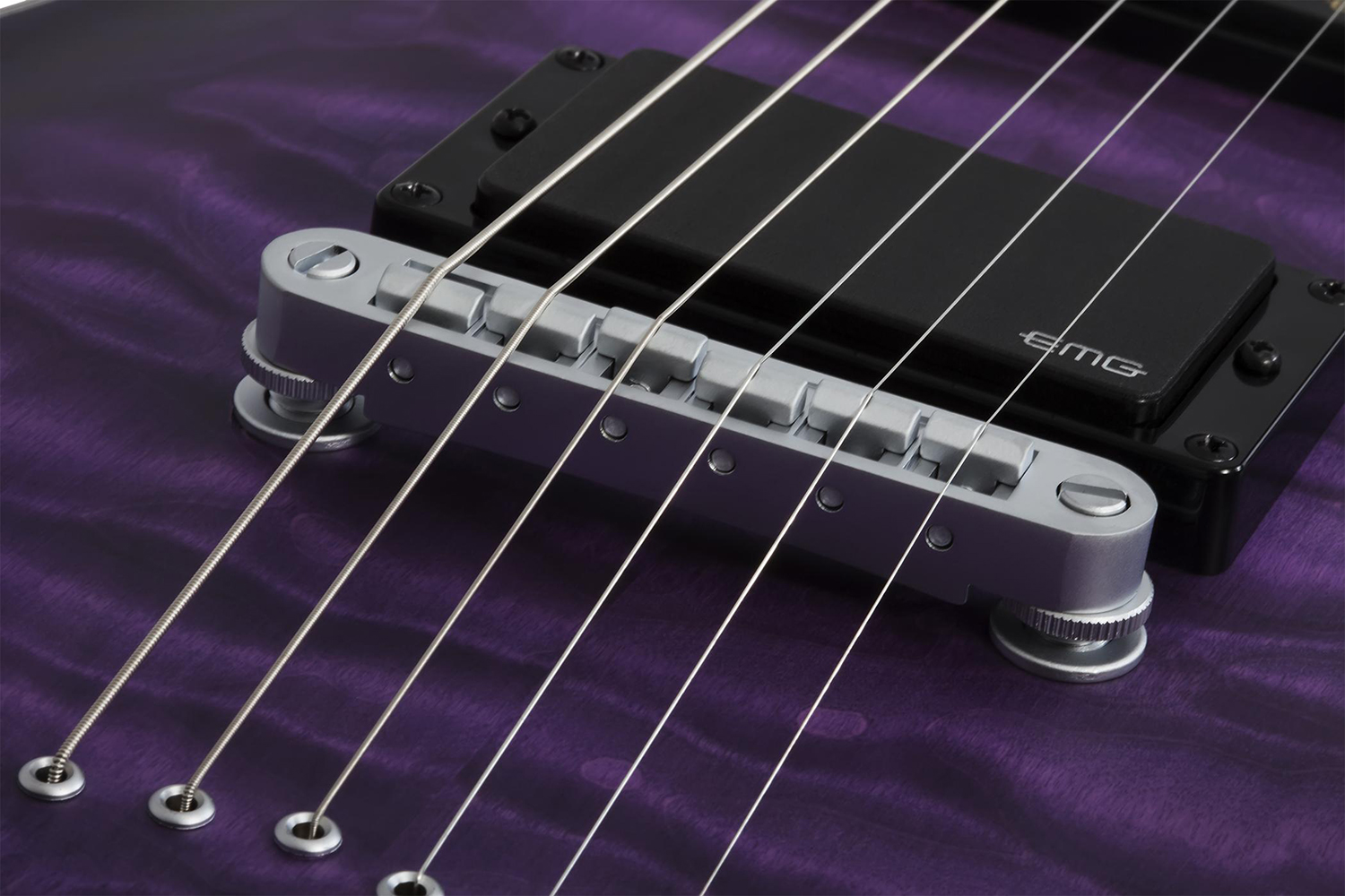 Schecter C-1 Platinum 2h Emg Ht Eb - Satin Purple Burst - Guitare Électrique Forme Str - Variation 4