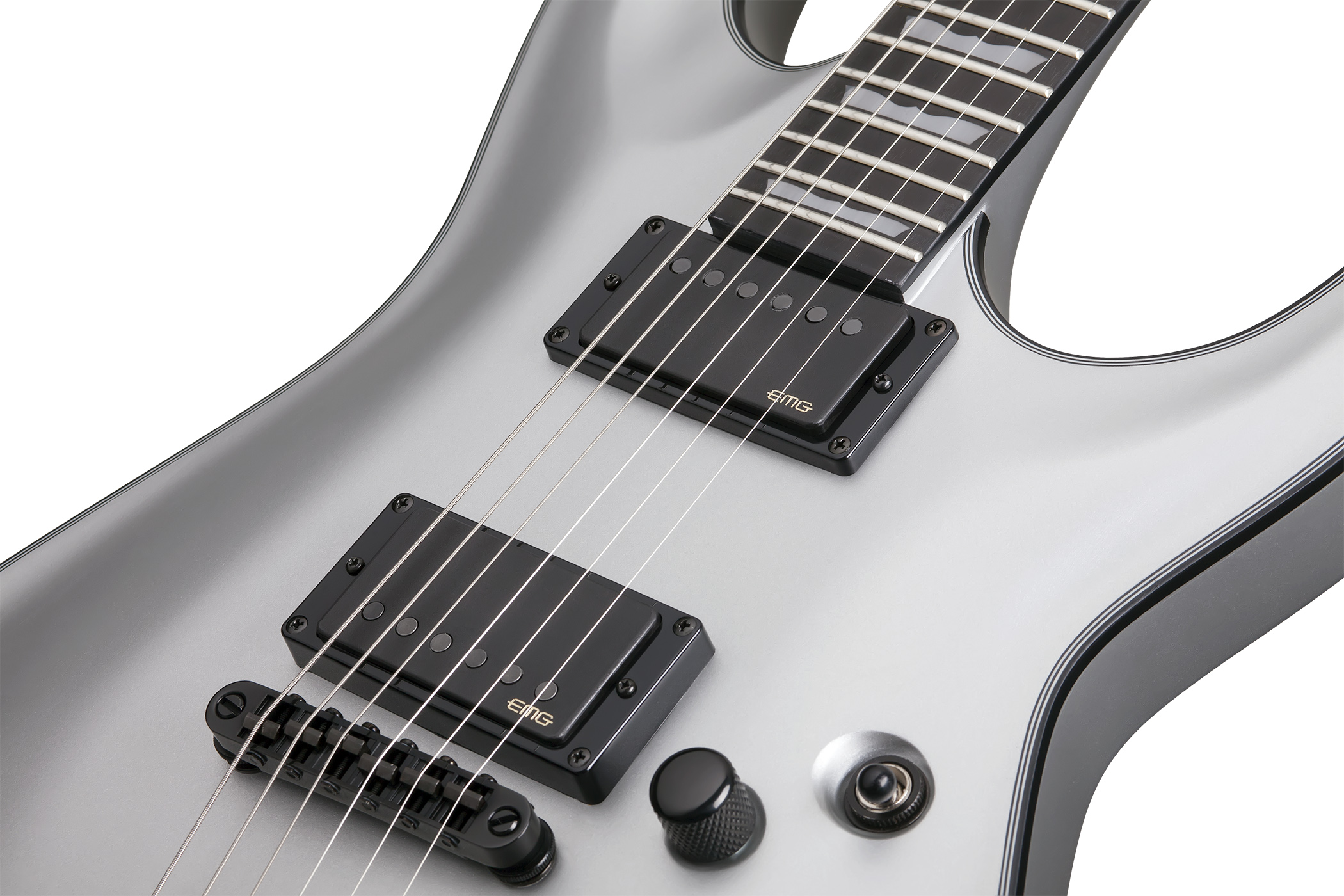 Schecter C-1 Platinum Hh Emg Ht Eb - Satin Silver - Guitare Électrique Forme Str - Variation 3