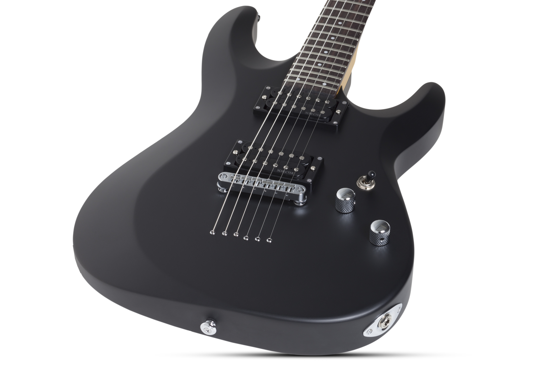 Schecter C-6 Deluxe 2h Ht Rw - Satin Black - Guitare Électrique Forme Str - Variation 1
