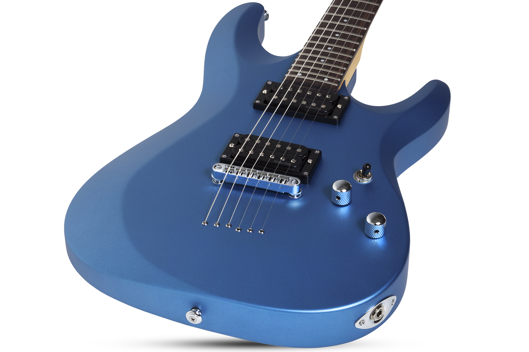 Schecter C-6 Deluxe 2h Ht Rw - Satin Metallic Light Blue - Guitare Électrique Double Cut - Variation 1