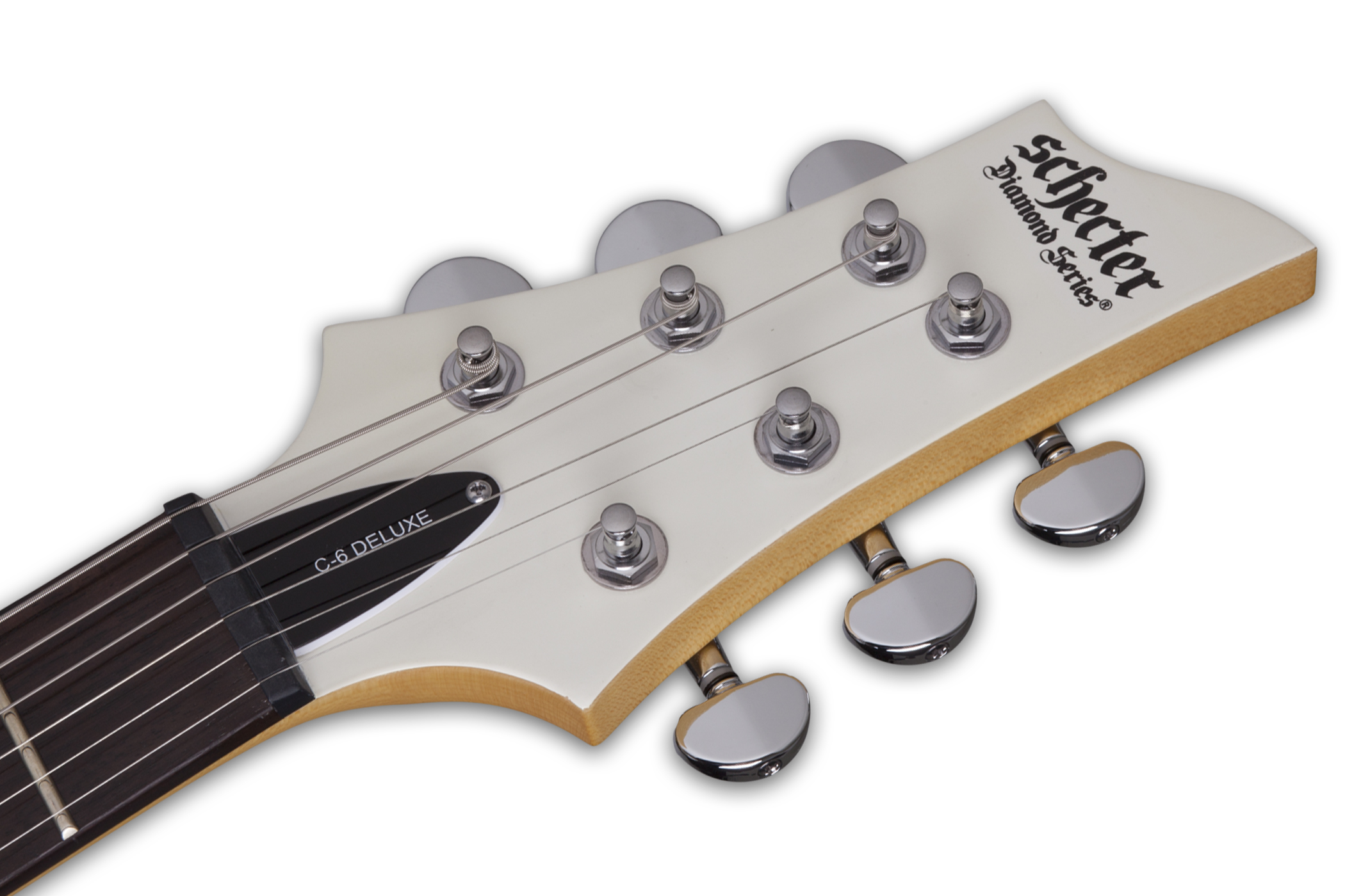 Schecter C-6 Deluxe 2h Ht Rw - Satin White - Guitare Électrique Double Cut - Variation 4