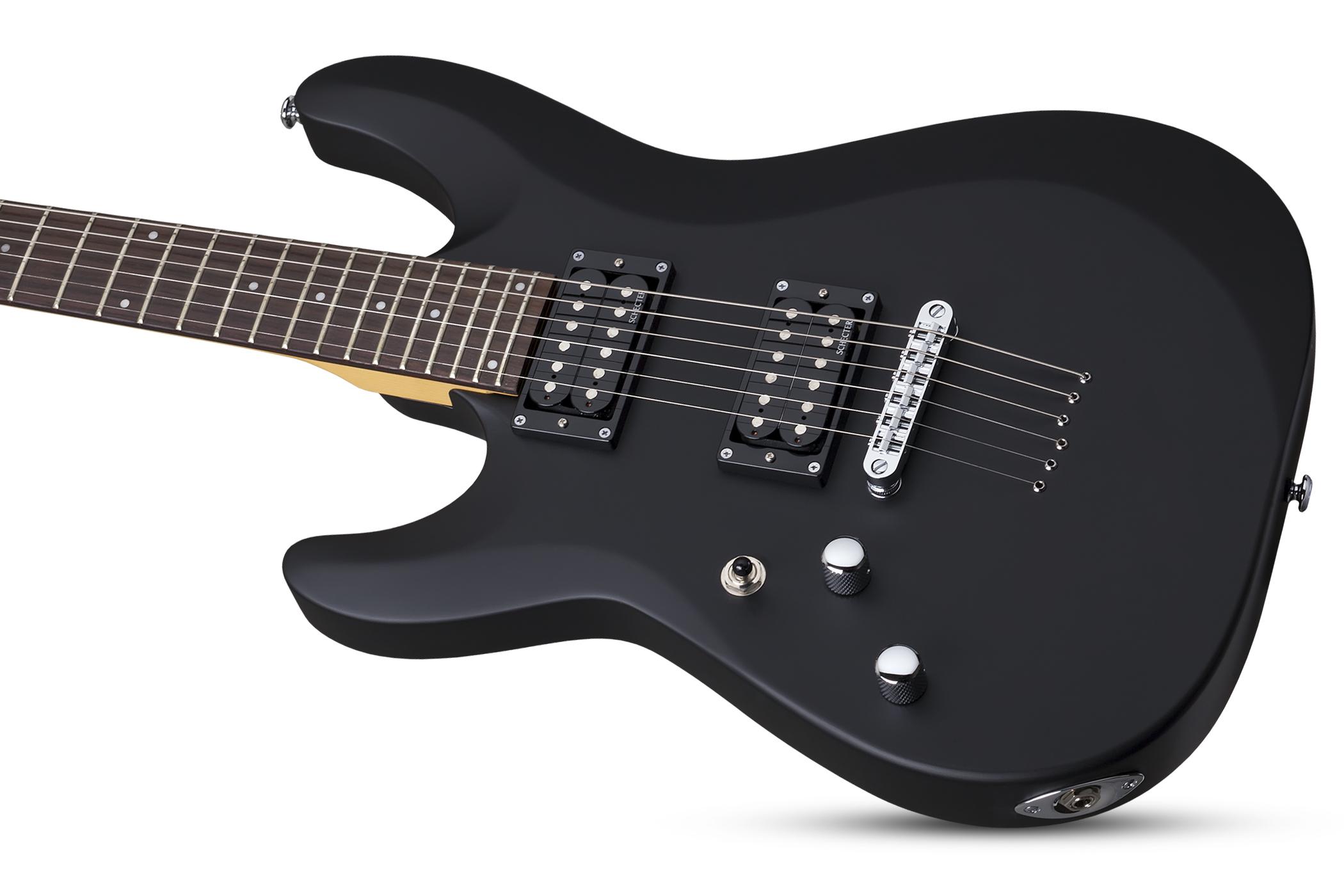 Schecter C-6 Deluxe Lh Gaucher 2h Ht Rw - Satin Black - Guitare Électrique Gaucher - Variation 1