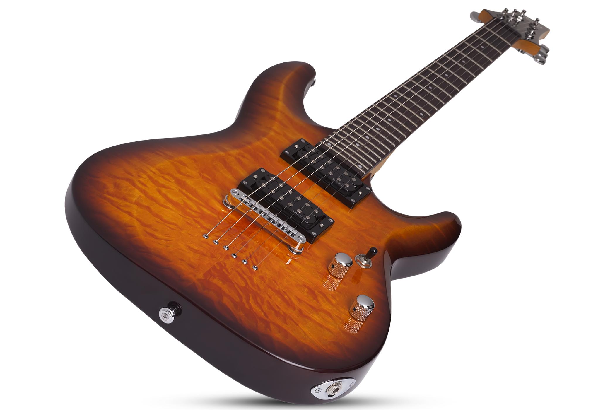 Schecter C-6 Plus 2h Ht Rw - Vintage Sunburst - Guitare Électrique Double Cut - Variation 2