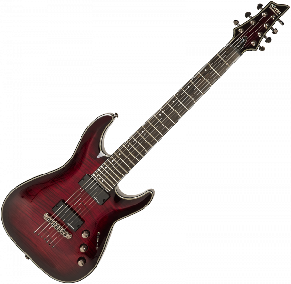 Guitare électrique baryton Schecter C-7 Blackjack SLS Active - Crimson red burst