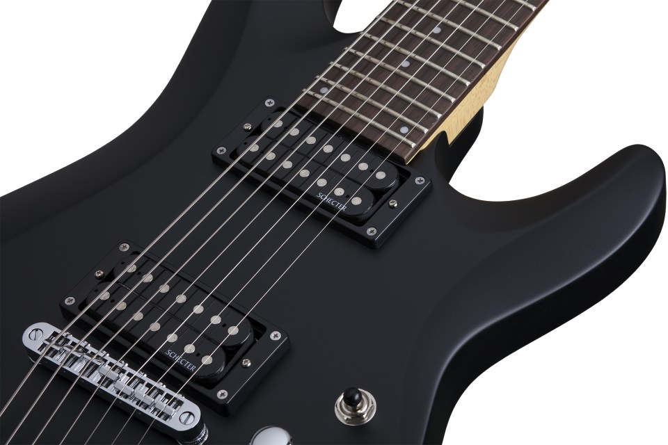 Schecter C-7 Deluxe 2h Ht Rw - Satin Black - Guitare Électrique 7 Cordes - Variation 3