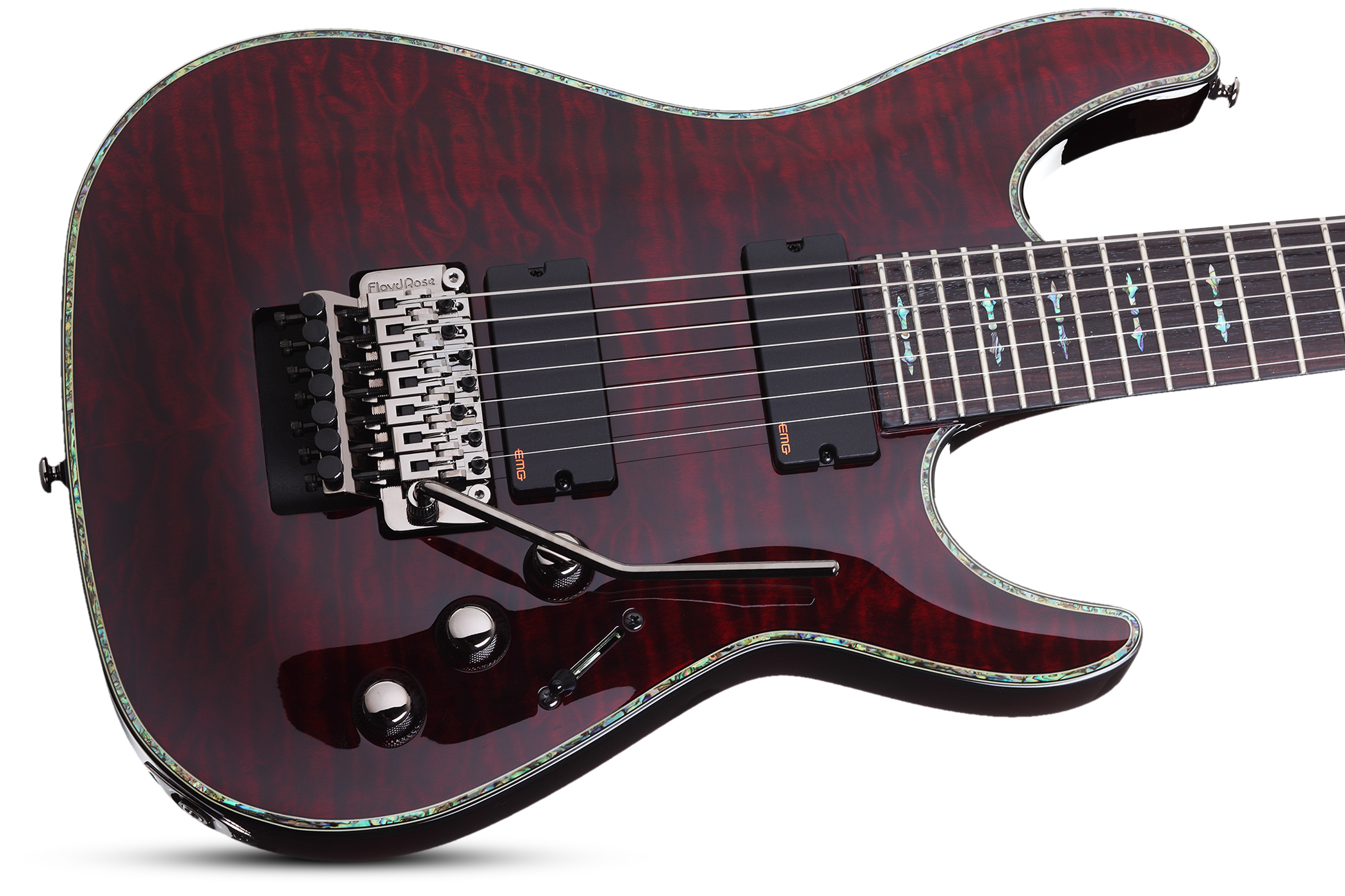 Schecter C-7 Fr Hellraiser 7c 2h Emg Rw - Black Cherry - Guitare Électrique 7 Cordes - Variation 1