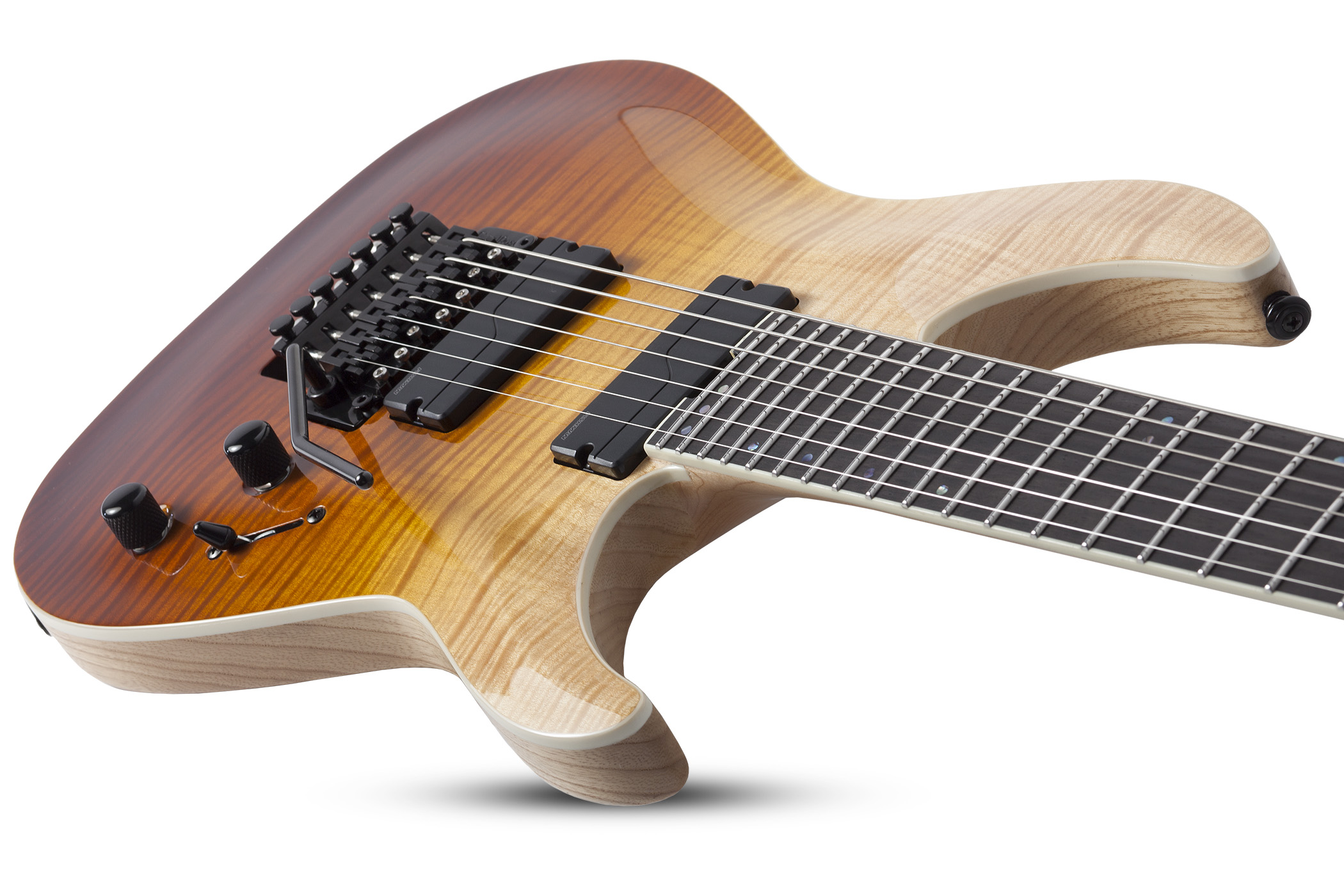 Schecter C-7 Fr Sls Elite 2h Fishman Ht Eb - Antique Fade Burst - Guitare Électrique 7 Cordes - Variation 2