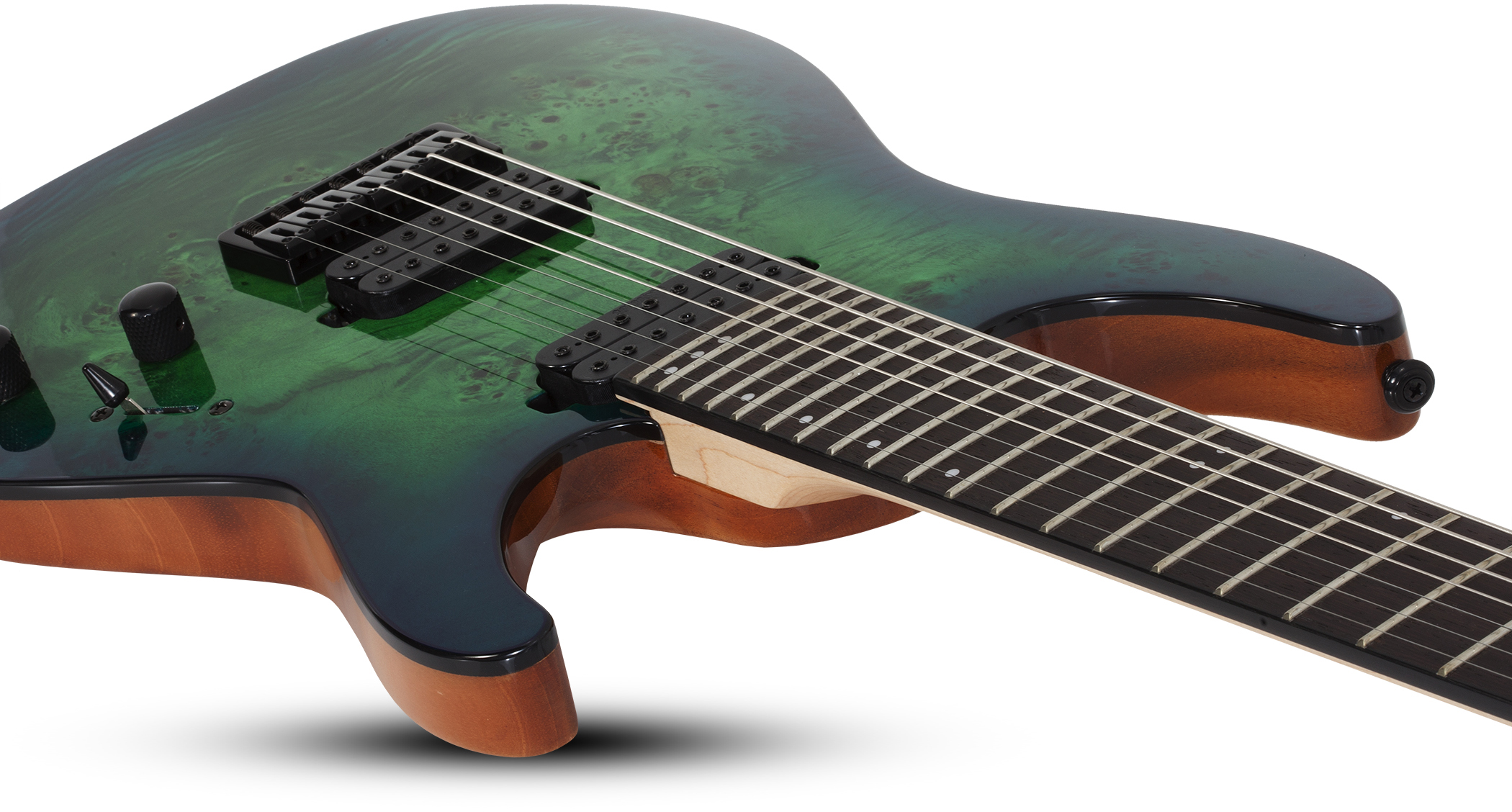 Schecter C-7 Pro 7c 2h Ht Wen - Aqua Burst - Guitare Électrique 7 Cordes - Variation 2