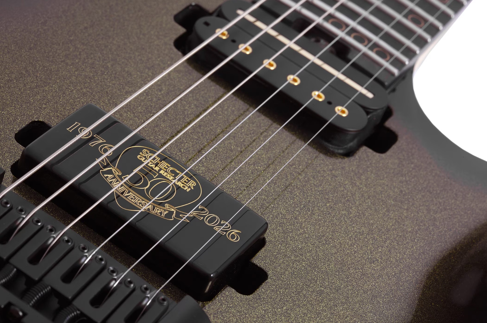 Schecter C1 50th Ann. 2h Ht Eb - 50th Gold Burst - Guitare Électrique MÉtal - Variation 3