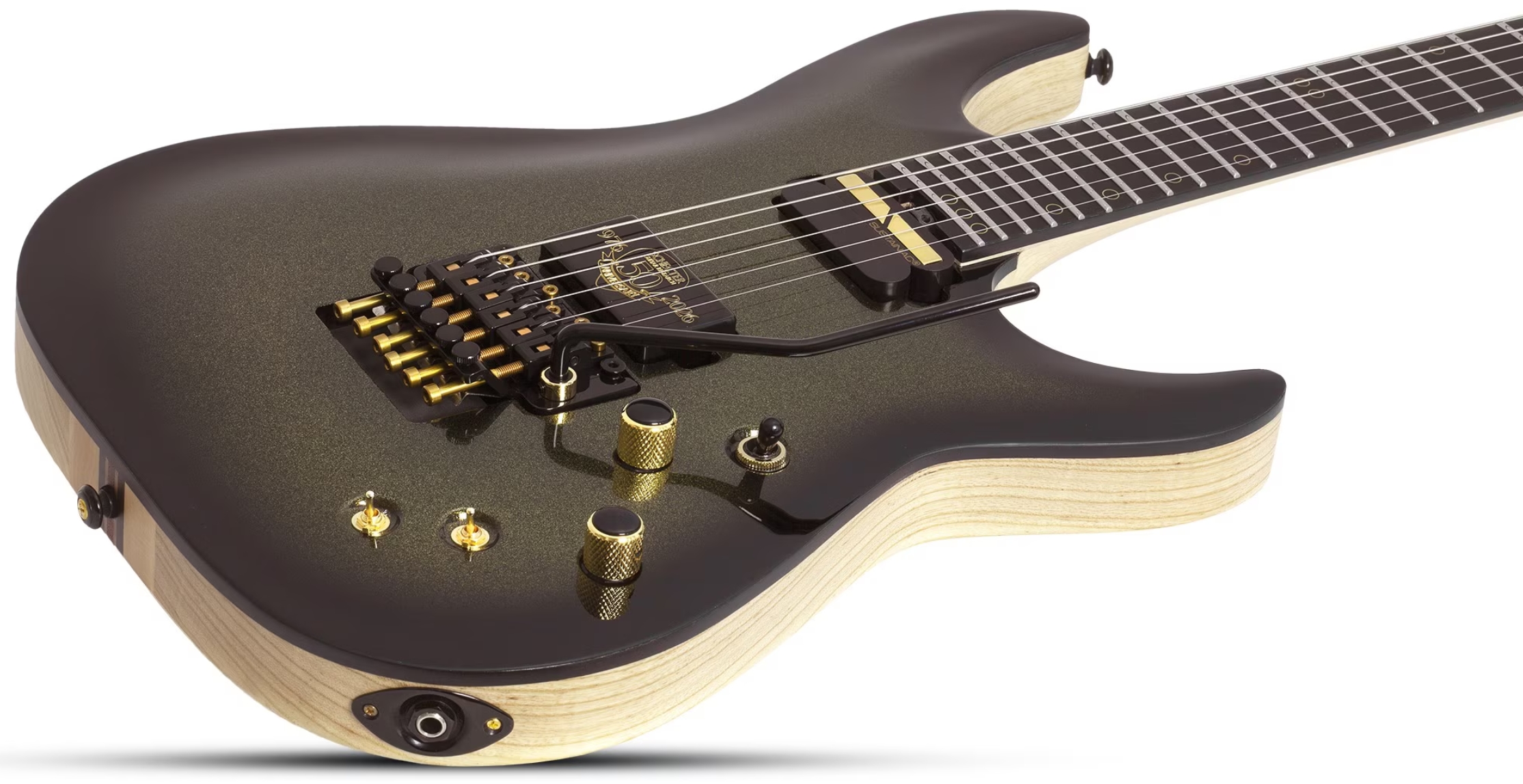Schecter C1 Fr-s 50th Ann. 2h Sustainiac Fr Eb - 50th Gold Burst - Guitare Électrique MÉtal - Variation 2