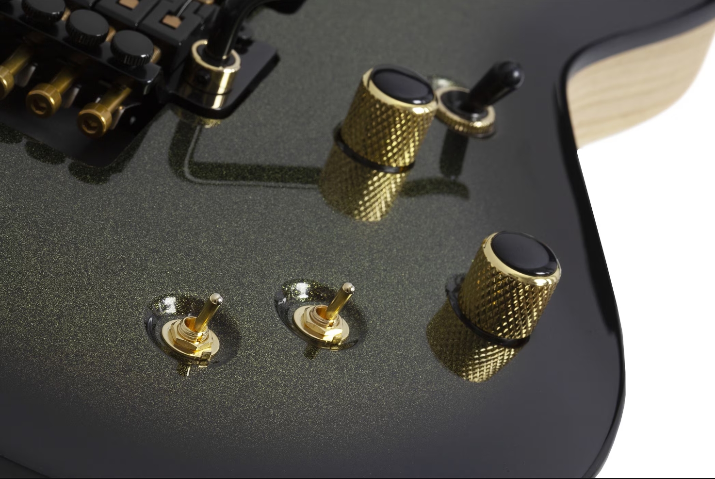 Schecter C1 Fr-s 50th Ann. 2h Sustainiac Fr Eb - 50th Gold Burst - Guitare Électrique MÉtal - Variation 4