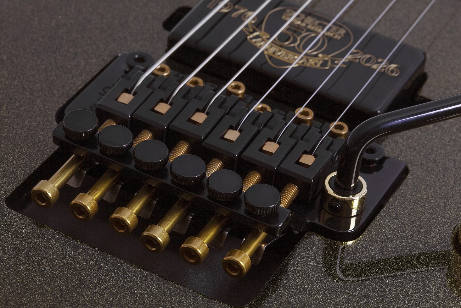 Schecter C1 Fr-s 50th Ann. 2h Sustainiac Fr Eb - 50th Gold Burst - Guitare Électrique MÉtal - Variation 6