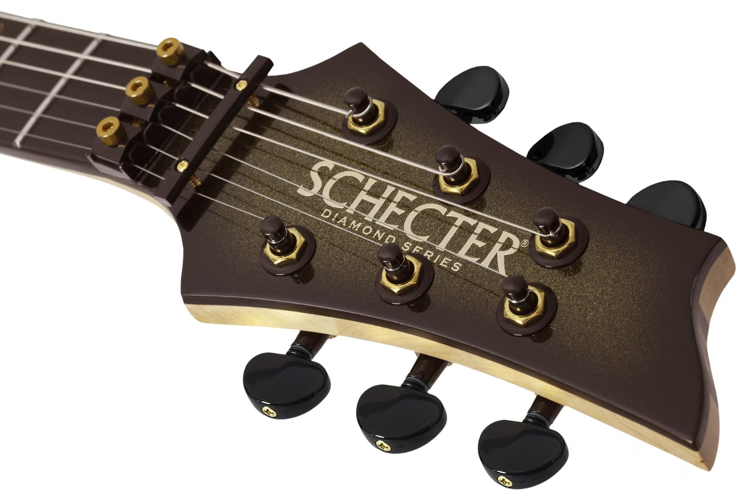 Schecter C1 Fr-s 50th Ann. 2h Sustainiac Fr Eb - 50th Gold Burst - Guitare Électrique MÉtal - Variation 7