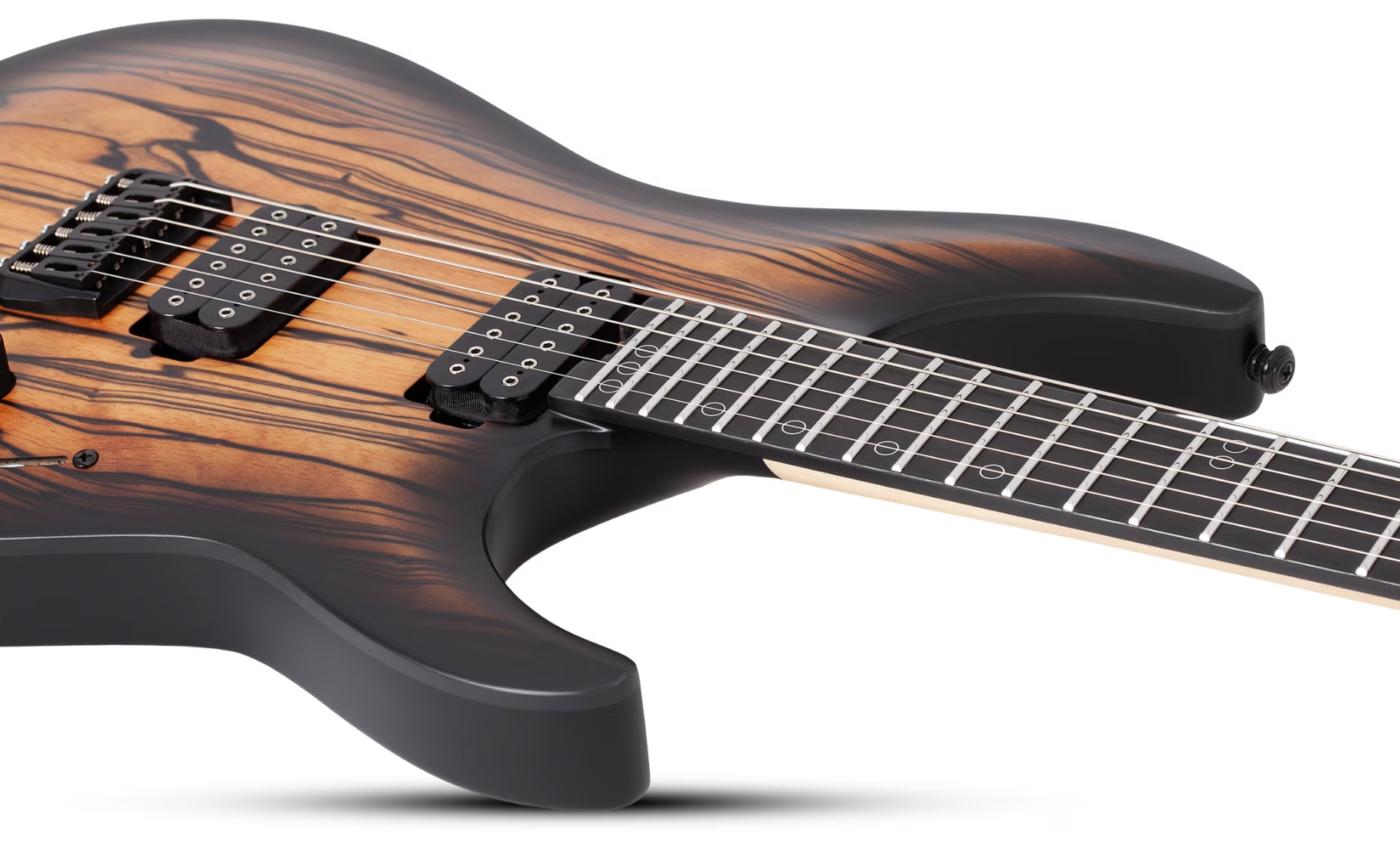 Schecter C1 Pale Moon 2h Ht Ric - Natural Satin Black Burst - Guitare Électrique Forme Str - Variation 2