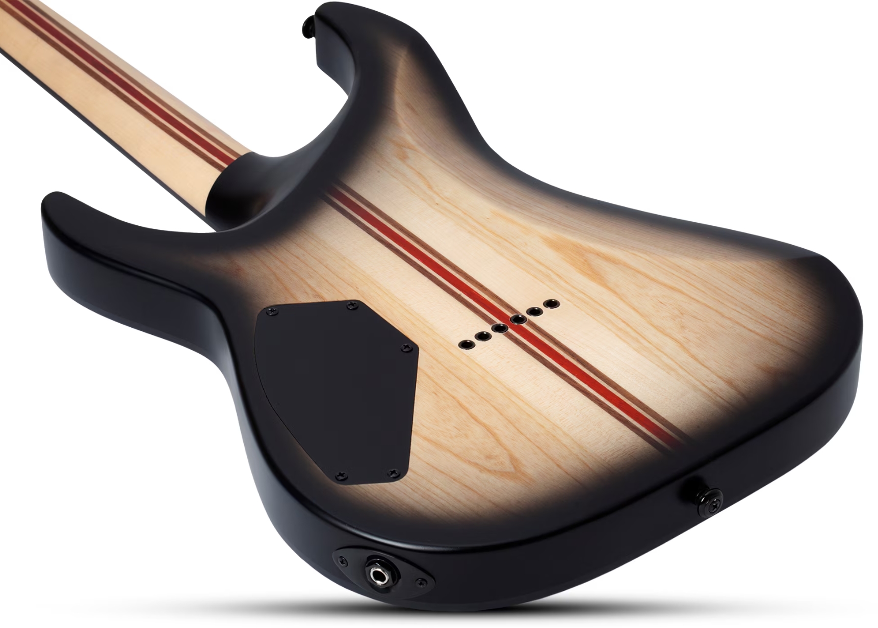 Schecter C1 Pale Moon 2h Ht Ric - Natural Satin Black Burst - Guitare Électrique Forme Str - Variation 5