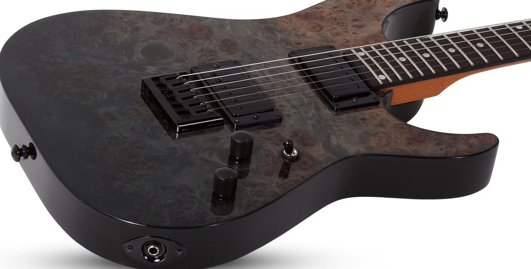Schecter C1 Standard 2h Ht Rw - Black Fade Burst Burl - Guitare Électrique Forme Str - Variation 1
