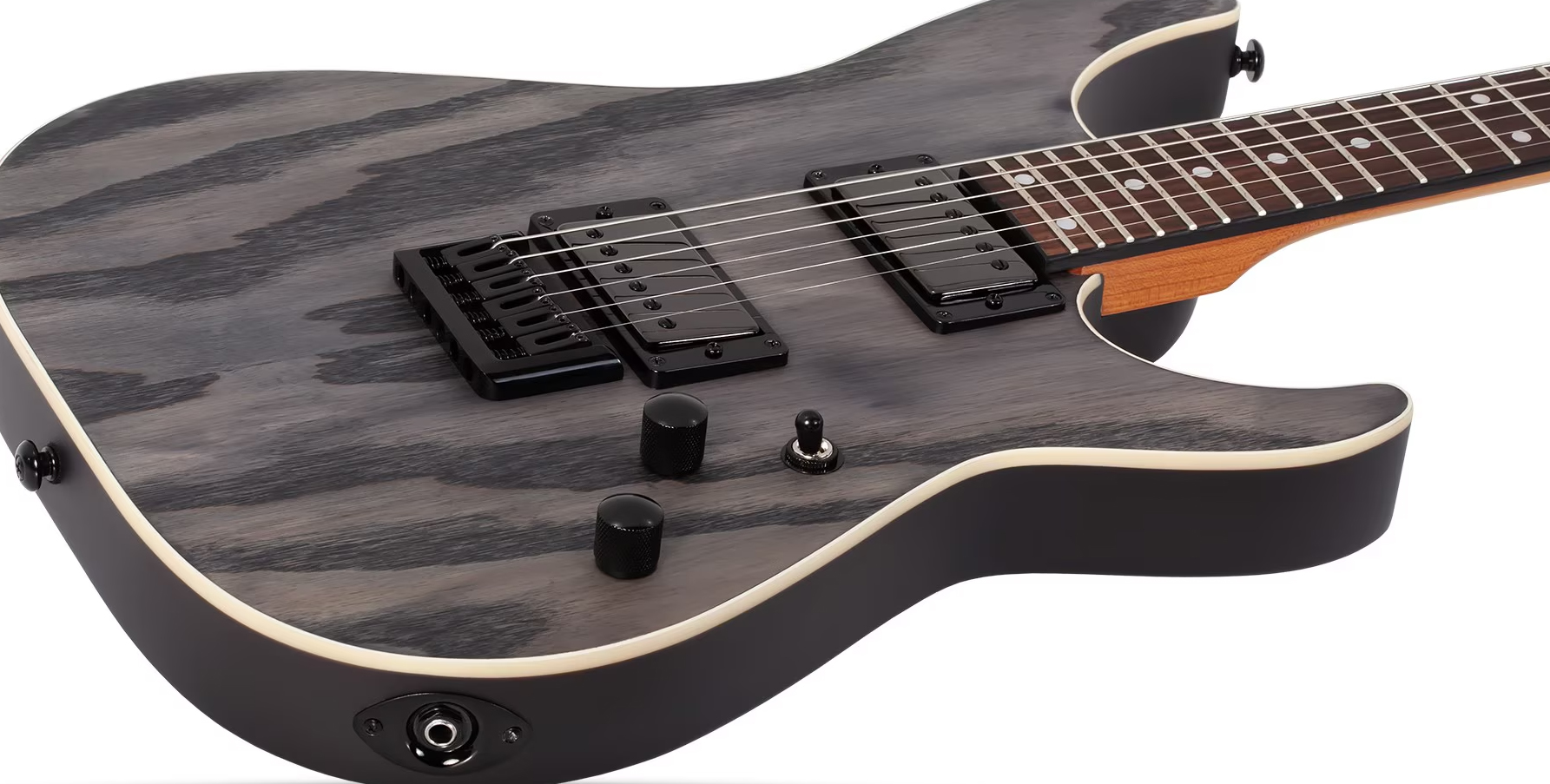 Schecter C1 Standard 2h Ht Rw - Charcoal Satin - Guitare Électrique Forme Str - Variation 1