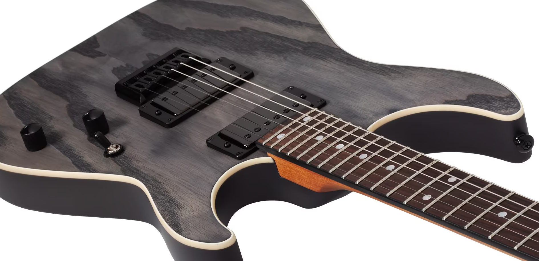 Schecter C1 Standard 2h Ht Rw - Charcoal Satin - Guitare Électrique Forme Str - Variation 2