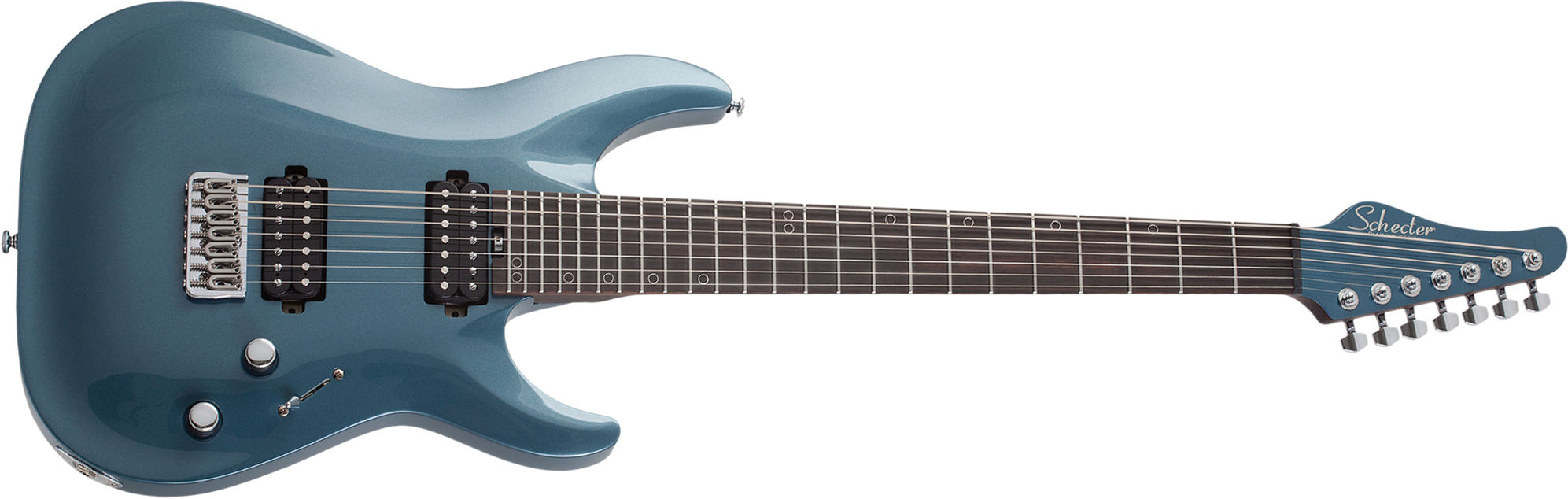 Schecter Aaron Marshall Am-7 Signature 2h Ht Eb - Cobalt Slate - Guitare Électrique 7 Cordes - Main picture