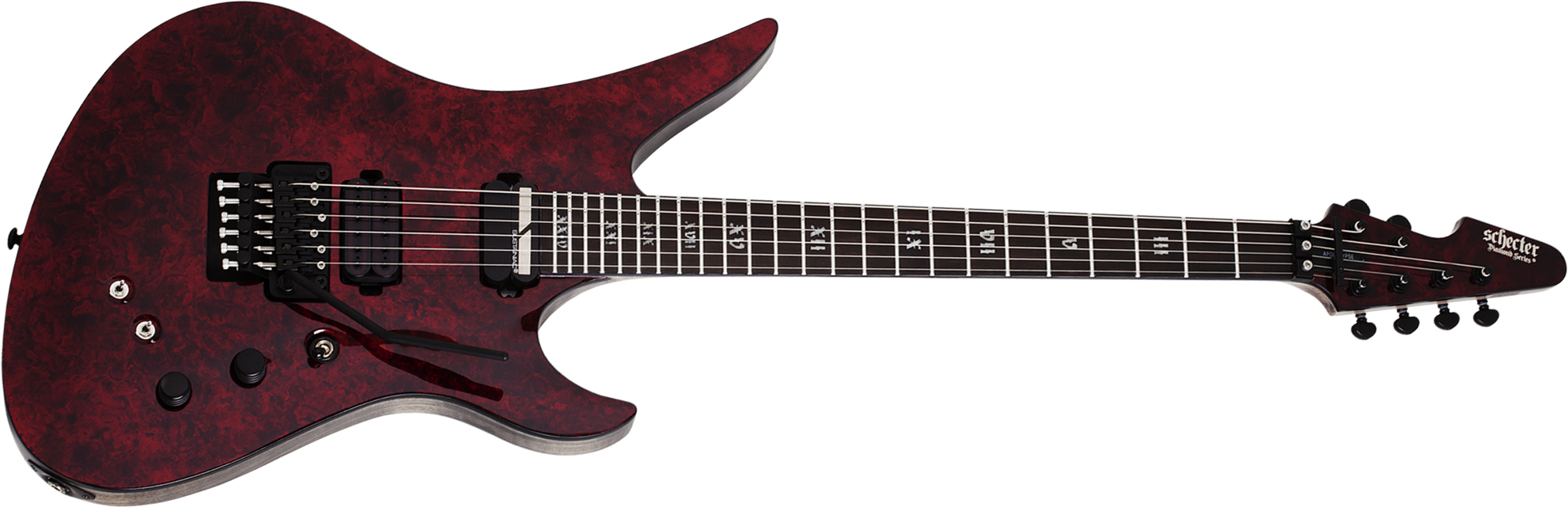 Schecter Avenger Apocalypse Fr S 2h Sustainiac Eb - Red Reign - Guitare Électrique MÉtal - Main picture