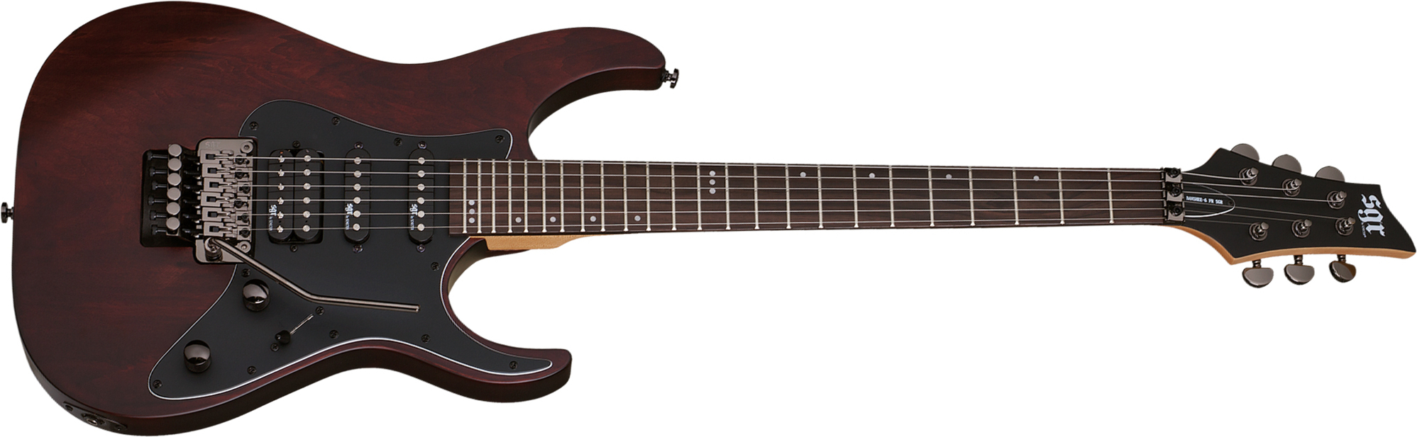 Schecter Banshee 6 Fr Sgr Hss Rw - Walnut Satin - Guitare Électrique Forme Str - Main picture