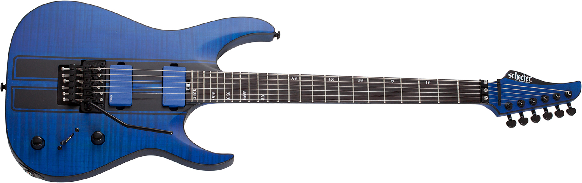 Schecter Banshee Gt Fr 2h Emg Eb - Satin Trans Blue - Guitare Électrique Forme Str - Main picture